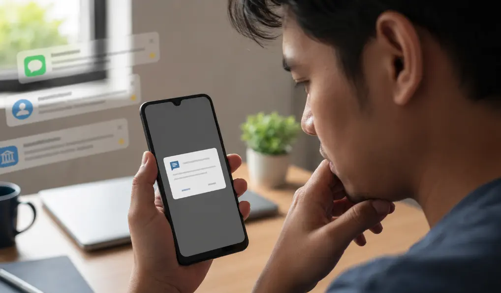 Android permission screen asking for SMS and contacts access.